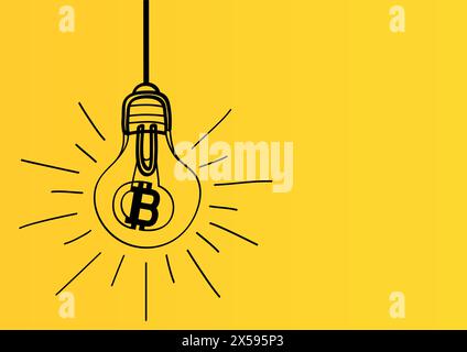 turn lights for crypto bitcoin Stock Vector