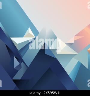Geometric shapes background in blue tones Stock Vector