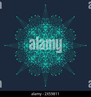 Quantum computing technology concept. Big Data Visualization. AI Generative Banner Concept In The Digital Style. Generative Design Element For Stock Vector