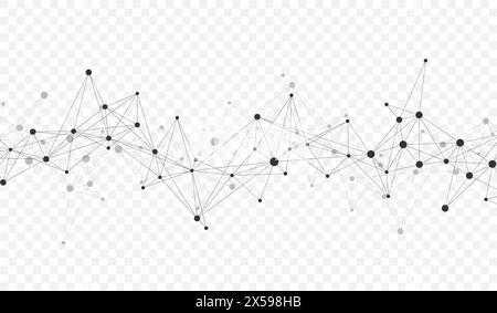 Connecting dots and lines. Abstract geometric plexus style background. Hand drawn vector art Stock Vector