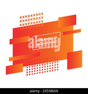 Geometric colorful abstract badge. Modern graphic element. Trendy dynamical gradient minimal design. Vector illustration Stock Vector