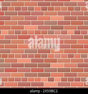 Red brick wall background. Vector illustration Stock Vector