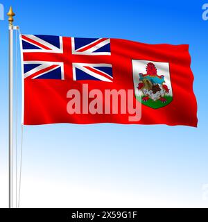 Bermuda islands, official national waving flag, central america, vector illustration Stock Vector