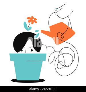 Work with a psychologist - colorful flat design style illustration Stock Vector