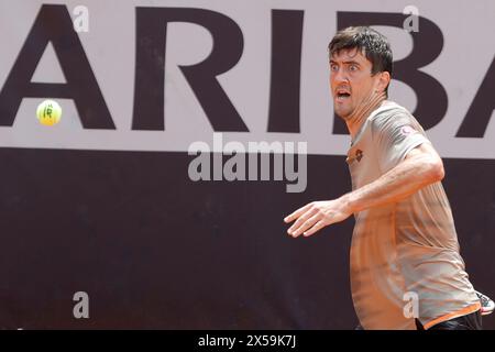 Rome, Lazio, Italy. 8th May, 2024. Sebastian Ofner (AUT) is playing during the first round match Yoshihito Nishioka (JPN) against on day three of the Internazionali BNL D'Italia 2024 at Foro Italico on May 08, 2024 in Rome, Italy. (Credit Image: © Ciro De Luca/ZUMA Press Wire) EDITORIAL USAGE ONLY! Not for Commercial USAGE! Stock Photo