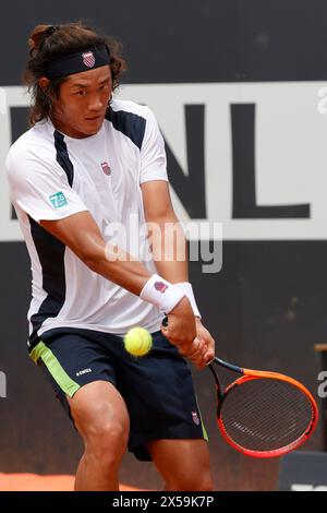 Rome, Lazio, Italy. 8th May, 2024. Zhizhen Zhang (CHN) is playing during the first round match ) against Daniel Elahi Galan (COL) on day three of the Internazionali BNL D'Italia 2024 at Foro Italico on May 08, 2024 in Rome, Italy. (Credit Image: © Ciro De Luca/ZUMA Press Wire) EDITORIAL USAGE ONLY! Not for Commercial USAGE! Stock Photo