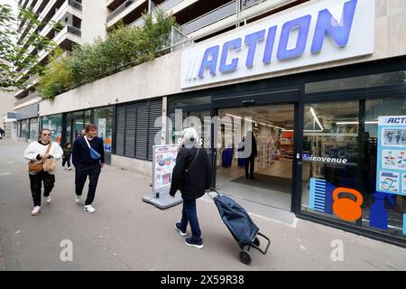ACTION OPENS ITS THIRD STORE IN PARIS Stock Photo