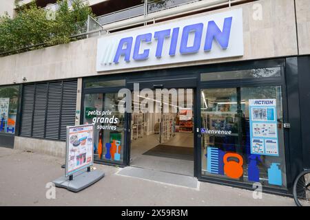 ACTION OPENS ITS THIRD STORE IN PARIS Stock Photo