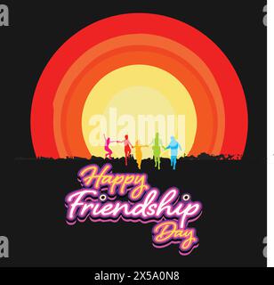 Friendship Day background design, poster, banner, gift. Stock Vector