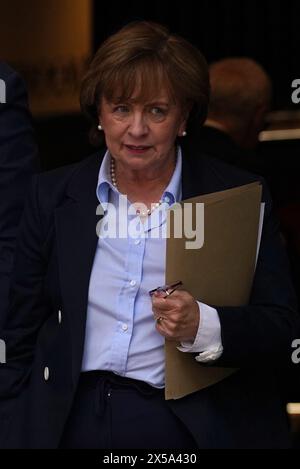 Diane Dodds, former minister of the Economy for Northern Ireland, leaving the Clayton Hotel in Belfast after giving evidence to the UK Covid-19 inquiry hearing. Picture date: Wednesday May 8, 2024. Stock Photo