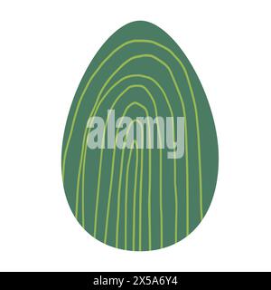 Easter Egg with Pattern Isolated on White background. Vector illustration in flat style for greeting card, invitation template, poster, background Stock Vector