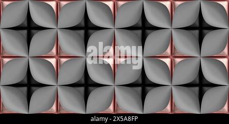 3D tiles made of white leather. High quality seamless texture. Stock Photo