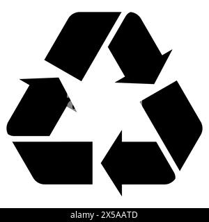 Recycle symbol icon sleek and modern black flat vector icon representing the universal recycling symbol. This minimalist design is perfect Stock Vector