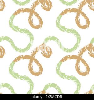 Crayon pencil dry brush marker drawn bold doodle lines seamless pattern. Textured brush drawn bold scribble stripes. Vector illustration Stock Vector
