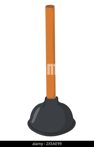 Toilet plunger. Simple illustration of toilet plunger vector icon for web design isolated on white background. Stock Vector