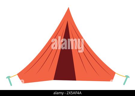 Tent. Flat vector illustration isolated on white background. Element for print, banner, card, brochure, logo Stock Vector