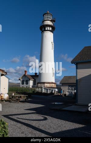 Pigeon Point Light Station or Lighthouse on the central California coast. Built in 1871 it is the tallest lighthouse on the West Coast of the United S Stock Photo