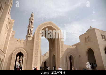 minaret sultan qaboos grand mosque muscat oman middle east Stock Photo