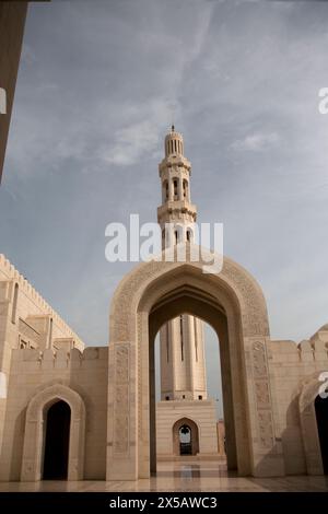 minaret sultan qaboos grand mosque muscat oman middle east Stock Photo