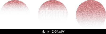 Grainy stipple sun eclipse with gradient noise and send dotted texture. Vector spray effect and abstract dust. Vintage solar round or dissolved desert Stock Vector