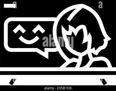 anime kawaii glyph icon vector illustration Stock Vector