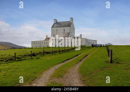 Corgarff Castle is a remote Scottish castle with a star-shaped perimeter wall in the Cairngorms Highlands, Aberdeenshire, Scotland. Stock Photo
