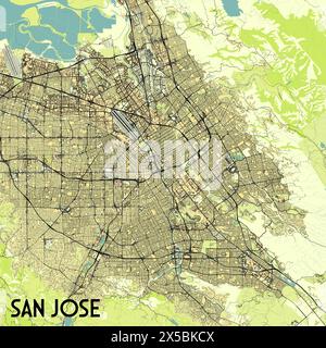 San Jose, California, USA map poster art Stock Vector