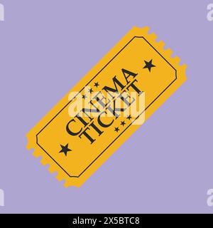 cinema movie ticket vector icon. movie theatre admit ticket icon illustration. cinema admission ticket Stock Vector