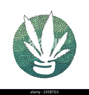 Single one line drawing potted snake plant for home decor logo identity. Fresh evergreen perennial plant concept for plant icon. Swirl curl circle bac Stock Vector