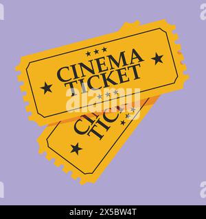cinema movie ticket vector icon. movie theatre admit ticket icon illustration. cinema admission ticket Stock Vector