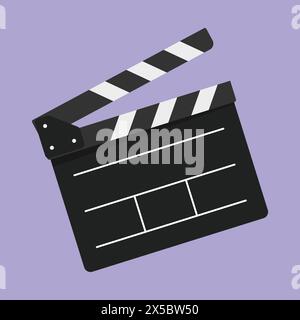 Filmmaker's clapboard vector icon. Hollywood  Film clapperboard illustration. film movie chalk clapboard Stock Vector