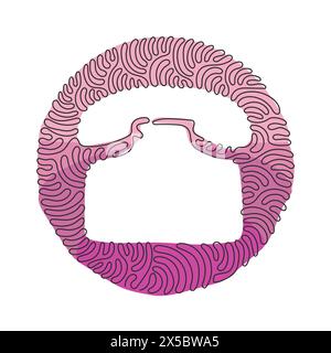 Continuous one line drawing phone flat icon. Single high quality outline symbol for web or mobile app. Phone thin line sign for logo. Swirl curl circl Stock Vector