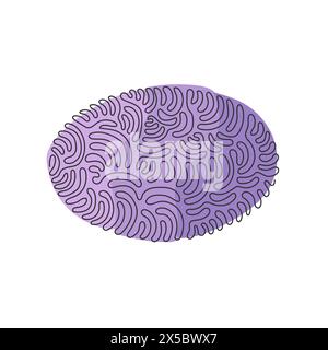 Continuous one line drawing geometric shapes, ellipse icon. Simple line, outline vector 3d figures icons for ui and ux, website or mobile application. Stock Vector