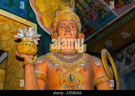 Balapitya Purana Viharay, Sri Lanka. 07. 02. 2023 Sri Pushparama temple interior. figures depicting entire history Buddha, starting from birth. Stock Photo