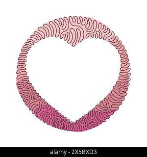 Single continuous line drawing poker playing cards suit heart design shape single icon. Hearts suit deck of playing card for ace. Swirl curl circle ba Stock Vector