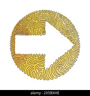 Single one line drawing flat arrow icon. Arrow logo icon for your web site design, app, UI. Arrow sign, symbol. Swirl curl circle background style. Co Stock Vector