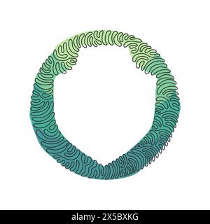 Single continuous line drawing bell icon isolated. Notification symbol modern, icon for website design, mobile app, ui. Swirl curl circle background s Stock Vector