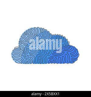 Single one line drawing hourglass flat icon. Outline symbol for website or mobile app. Sand watch thin line for design logo. Swirl curl style. Continu Stock Vector