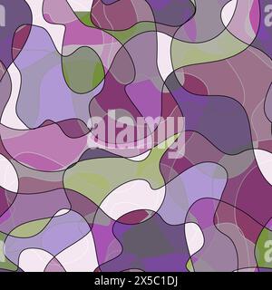 Abstract modern flat geometric liquid shape forms seamless pattern. Trendy minimal textured background with color futuristic shapes. Cover design temp Stock Photo