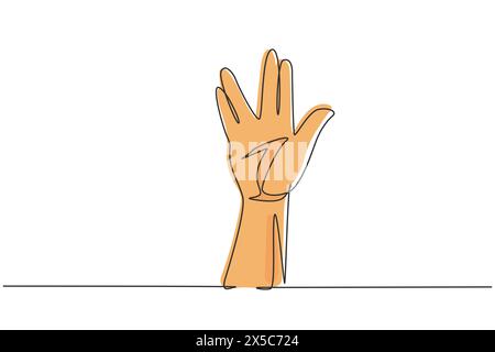 Single continuous line drawing hands icons and symbols. Emoji hand icons in internet platform chat. Communication with hand gestures. Nonverbal signs. Stock Vector