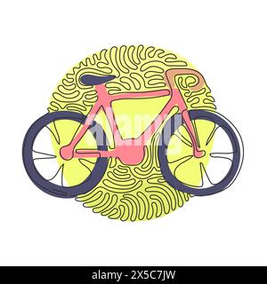 Continuous one line drawing Bicycle. Bike icon. Cycling concept. Sign for bicycles path Isolated. Trendy flat style for graphic design, logo. Swirl cu Stock Vector