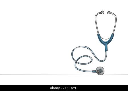 Single continuous line drawing Stethoscope graphic icon. Stethoscope ...
