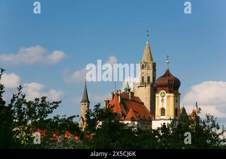 Hohenzollern Palace Sigmaringen, former princely residence and administrative seat of the Princes of Hohenzollern-Sigmaringen, town palace Stock Photo