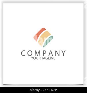 Vector rectangle polygonal logo design template Stock Vector