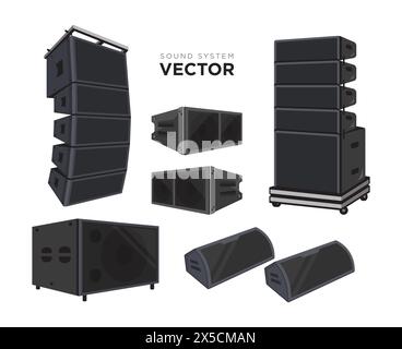 Sound System Speaker Illustration Vector, Editable Vector Design Stock Vector