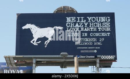 Los Angeles, California, USA 8th May 2024 Neil Young Crazy Horse Love Earth Tour Billboard for Hollywood Bowl Concert on May 8, 2024 in Los Angeles, California, USA. Photo by Barry King/Alamy Stock Photo Stock Photo