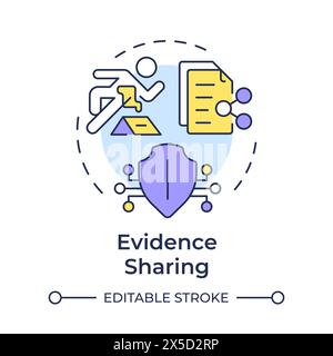 Evidence sharing multi color concept icon Stock Vector