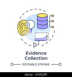Evidence collection multi color concept icon Stock Vector
