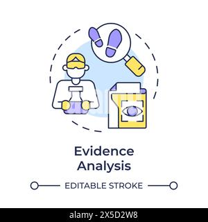 Evidence analysis multi color concept icon Stock Vector