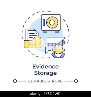 Evidence storage multi color concept icon Stock Vector
